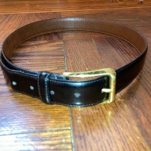 Black coach belt with gold buckle
